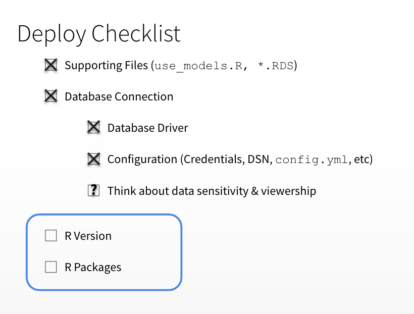 Database Checklist