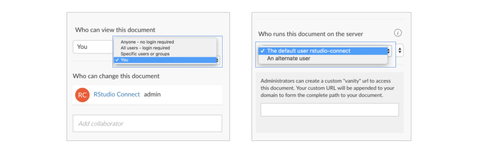 Access Settings Options